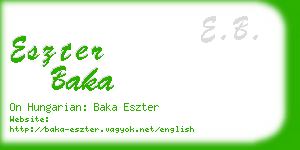 eszter baka business card